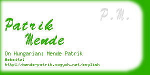 patrik mende business card